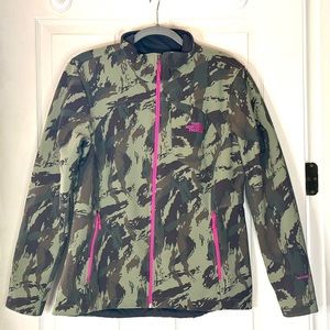 The North Face Women's Apex Bionic Windwall Green Camo Jacket- Large- Like New